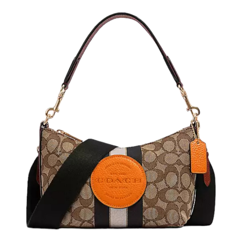 Coach Dempsey Shoulder Bag in Signature Jacquard With Stripe and Patch